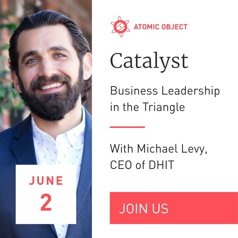Atomic Object Catalyst event card featuring Michael Levy